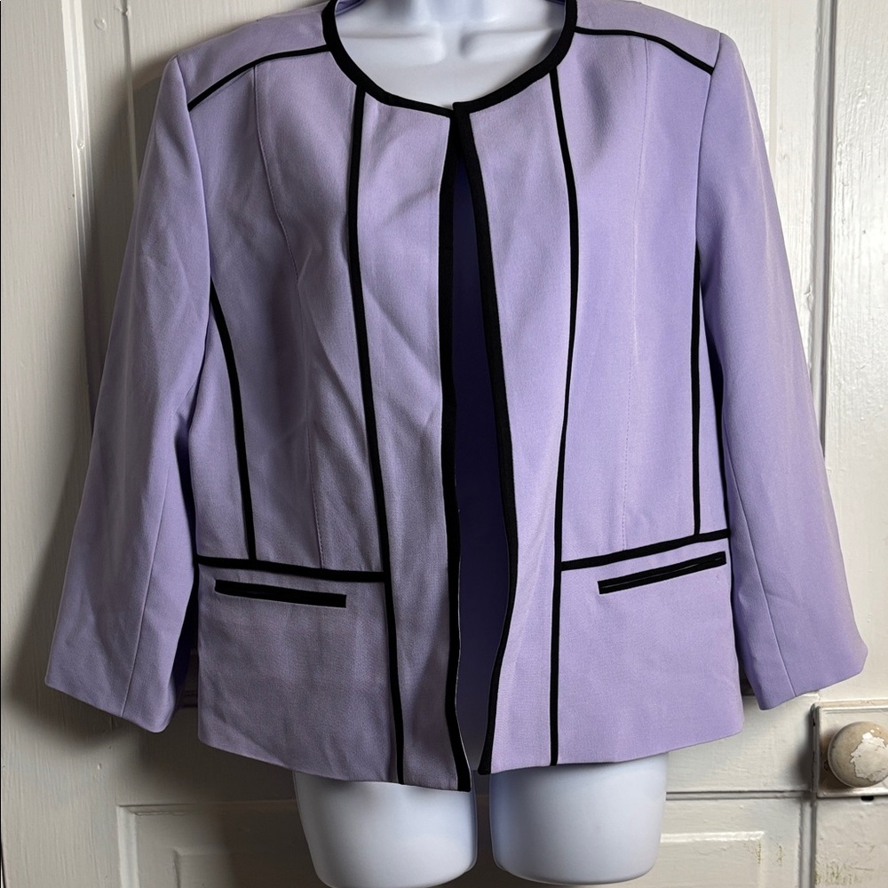 Black Label Lavender with Black Trim Blazer Size 14